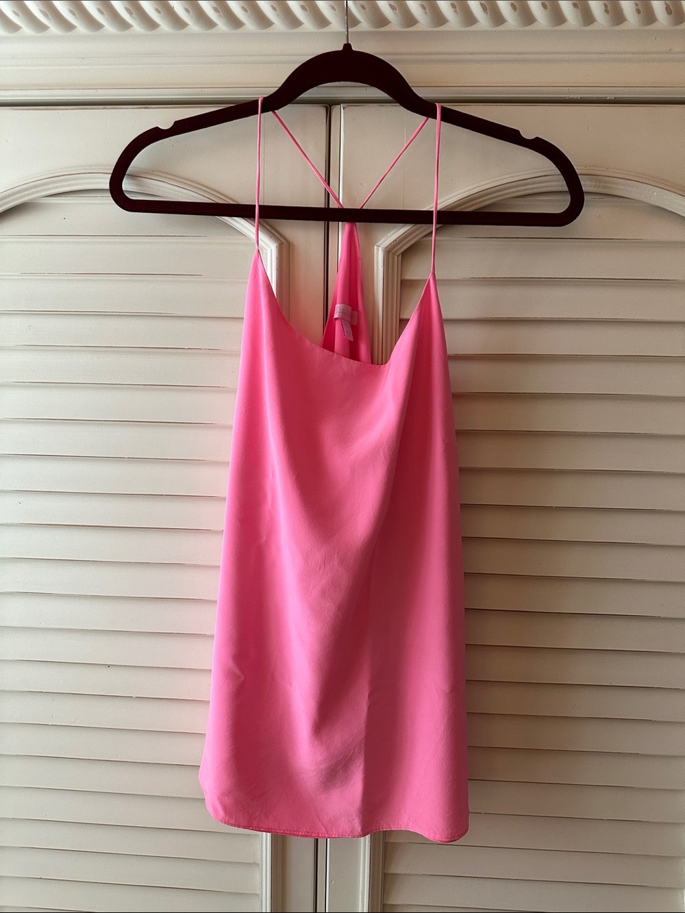 Vintage Lilly Pulitzer Hot Pink Mini Slip top with Spaghetti Straps.  Size Large